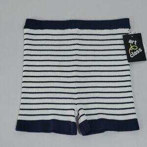 Art Class™ Kids Elastic Waist Ribbed Striped Shorts ~ White, Blue